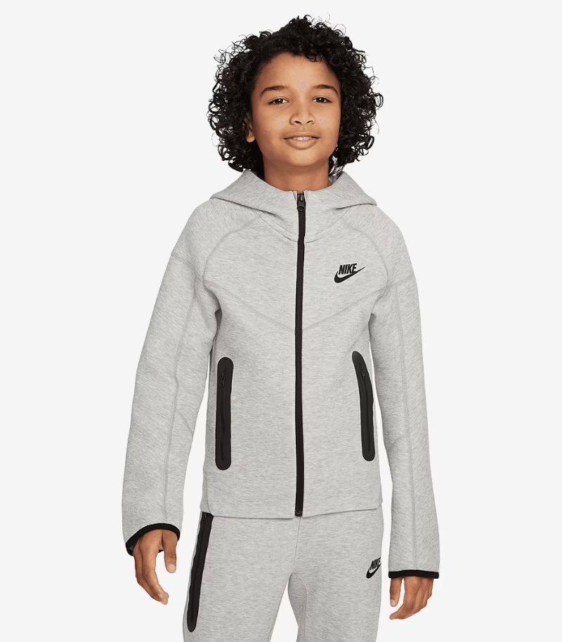 grey kids nike tech fleece hoodie